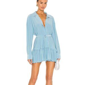 Women's Norma Kamali Boyfriend Shirt Mini Dress in Baby Blue